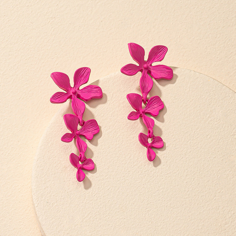 Wholesale Flower Exaggeration Alloy Earrings